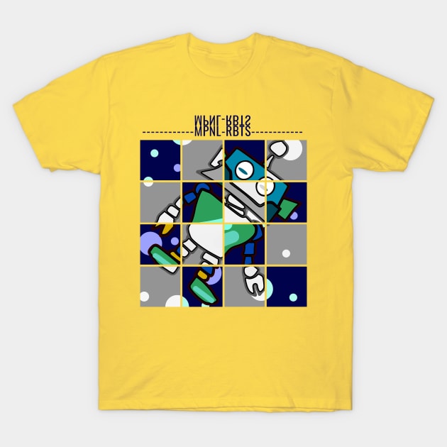 Square robots pattern T-Shirt by Mapunalajim